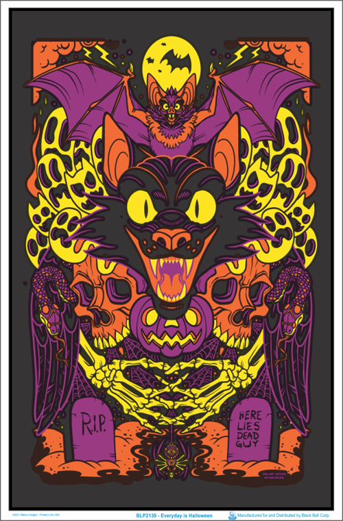 Celebrate Halloween everyday with this awesome  original art flocked 24x36 blacklight poster only from Scorpio Posters.

Every Day Is Halloween Blacklight Poster 23" x 35"

#everydayishalloween #blacklightposter #blacklightart #scorpioposters