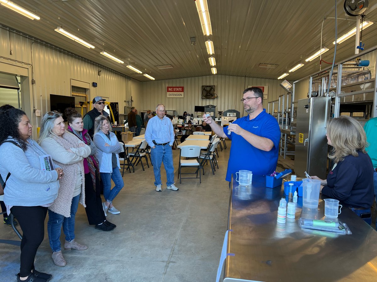 NCState_MHCREC's tweet photo. Extension trains Growers @NCState_MHCREC in the new Produce Handling Facility on proper packinghouse sanitation techniques #freshproducesafety @NCStateCALS @NCExtension https://t.co/HSaGz8ob1i