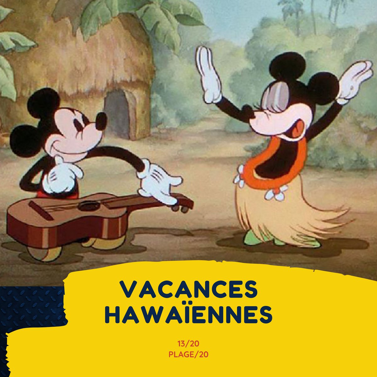 Versus_pod's tweet photo. Vacances hawaïennes 🌺 (Hawaiian Holiday) est l'un des 2 dessins animés sortis en salles avec les #FabFive (version Disney, pas Queer Eye) - l'autre étant "Mickey Patine" qu'on a déjà vu. Du coup #Mickey, #Minnie, #Donald, #Dingo et #Pluto y ont tous leur moment de gloire. https://t.co/c1Az9BlBZk
