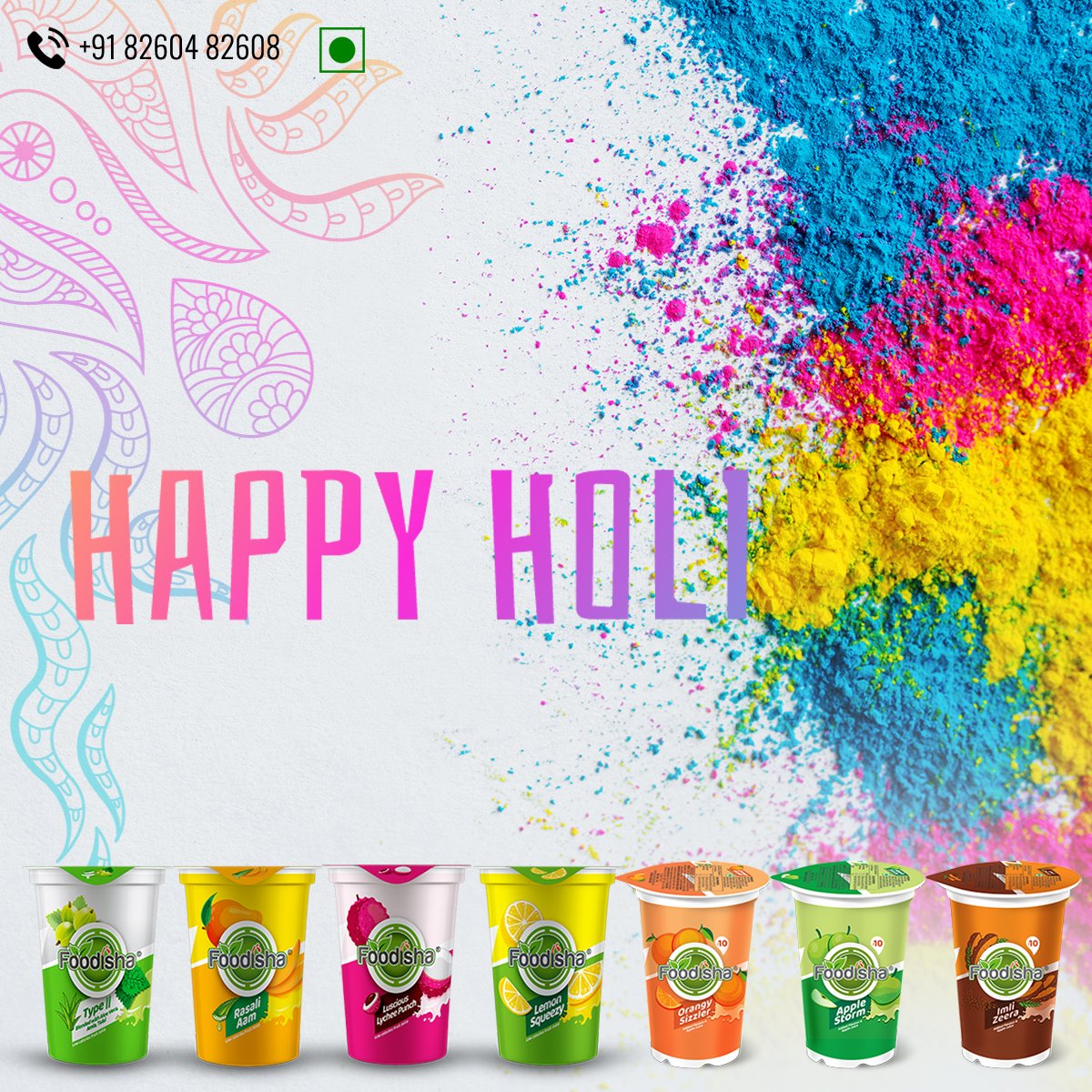 FoodishaDrinks's tweet photo. May the colors of #Holi come with positive energy and make your life cheerful and Happy!

#happyholi #holidahan #holikadahan #holifestival #Foodisha #OrangySizzler #AppleStorm #ImliZeera #VeganDrink #madeinodisha #Berhampur #FoodishaDrinks #WeAndAllGood #xbrefoods https://t.co/PEuqWSXm8a