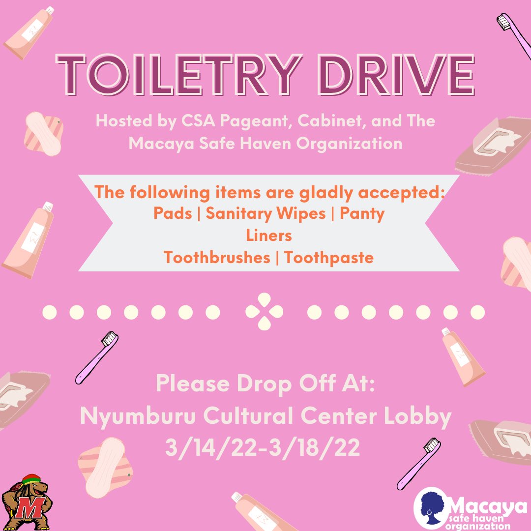 UMDCSA's tweet photo. Just two more days to support this important cause! Bring your donations to Nyumburu by tomorrow! https://t.co/ZDkl3sLimN