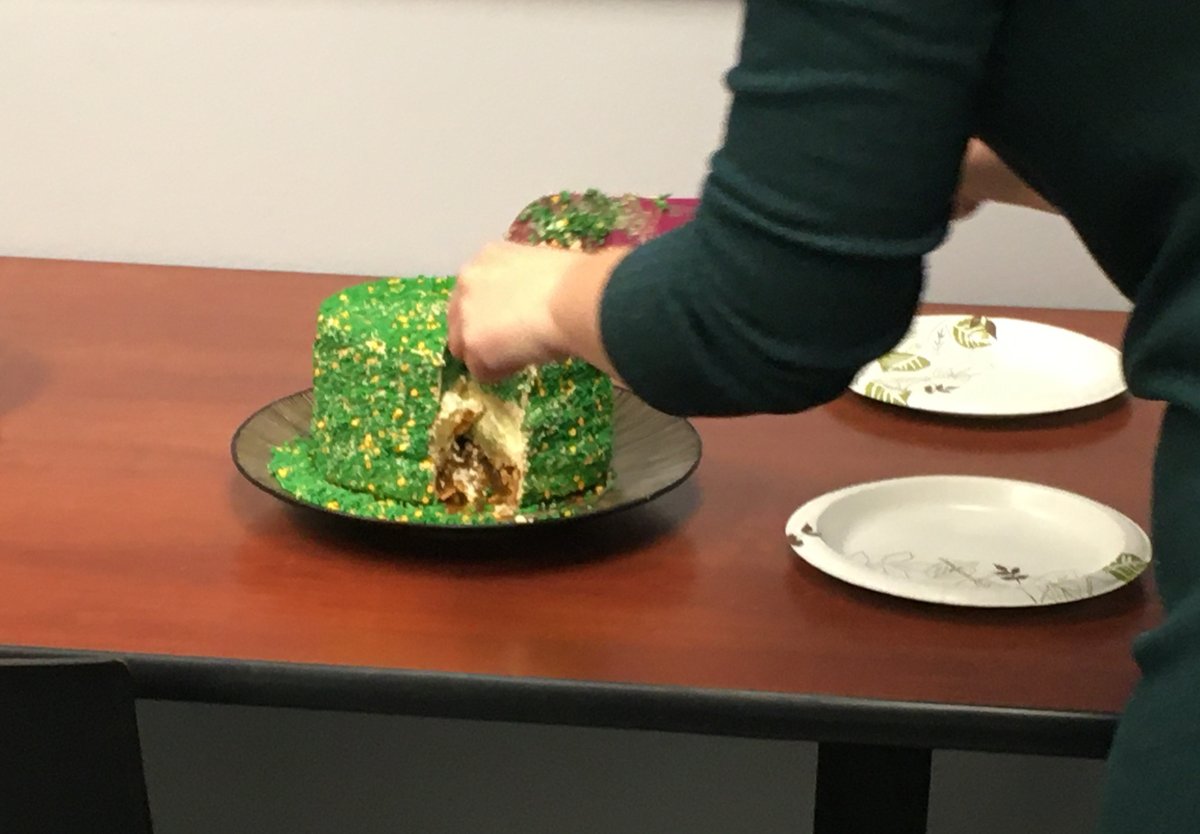 Van_WinkleCo's tweet photo. Happy #StPatricksDay2022! We'll make you green... with envy! We celebrated our March birthdays this festive Thursday with a St. Patcaken from Piecaken Bakery - that's a pie, cake, and cheesecake all in one! #generalcontractor #vanwinkleco #stpatrick #StPatricksDay #HappyBirthday https://t.co/JrcBCYszcl