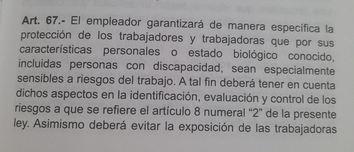 Marielopex's tweet photo. @RobertoVidri @GracielaAyalaO Ahh. Y les recuerdo, que la Ley General de Prevención de Riesgos en los lugares de trabajo dice que el empleador se encuentra en la potestad de realizar modificaciones. https://t.co/IV9NmpVOxL