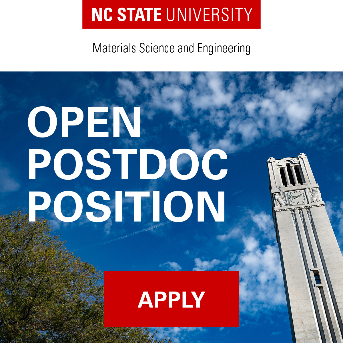 ncstatemse's tweet photo. Looking for an exciting #postdoctoral opportunity? We have an opening for a research scholar conducting experimental research into #perovskite #semiconductors, #printedelectronics, #optoelectronics and #deviceengineering. Apply to the position today at https://t.co/AwMqEGNHSX https://t.co/udt9qRMnSi