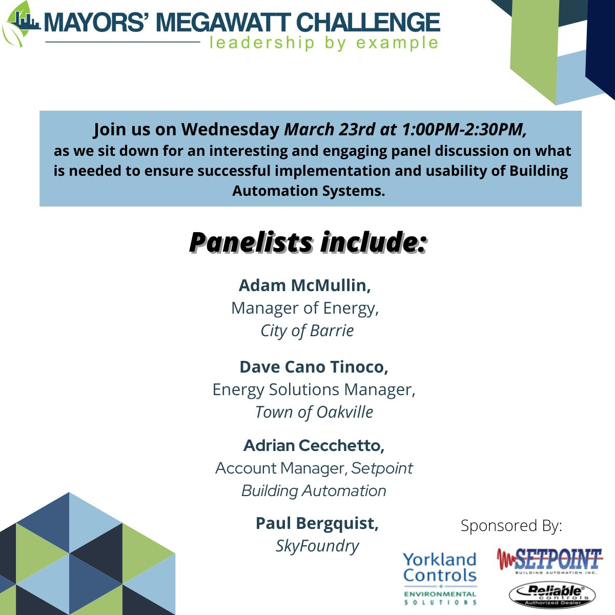ClimateCNet's tweet image. Join Mayors Megawatt Challenge on March 23rd to hear practical advice on getting more from a new or current BAS, focused on municipalities. You will leave knowing  what to ask for in your Request for Proposal.

Time: 1:00PM-2:30PM

Click here to register: lnkd.in/gXbWcrWv