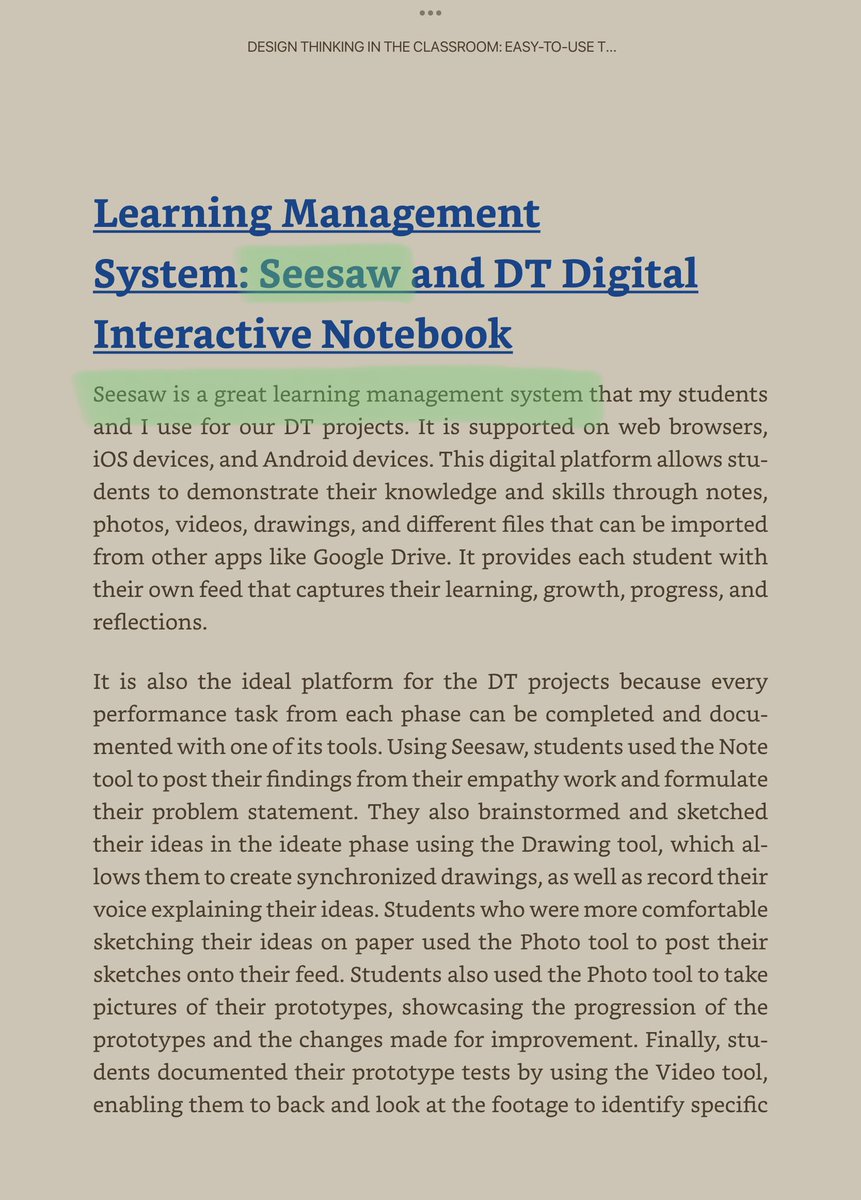 Ég bara að lesa í rólegheitum ágæta bók um hönnunarhugsun í skólastarfi þegar ég kem að þessum kafla þar sem mælt er með notkun stórvarasamra stafrænna lausna. Mér sveldist bara á kaffinu. Ætti þetta ekki að vera bannað? Er bretinn ekkert að fatta? #menntaspjall
