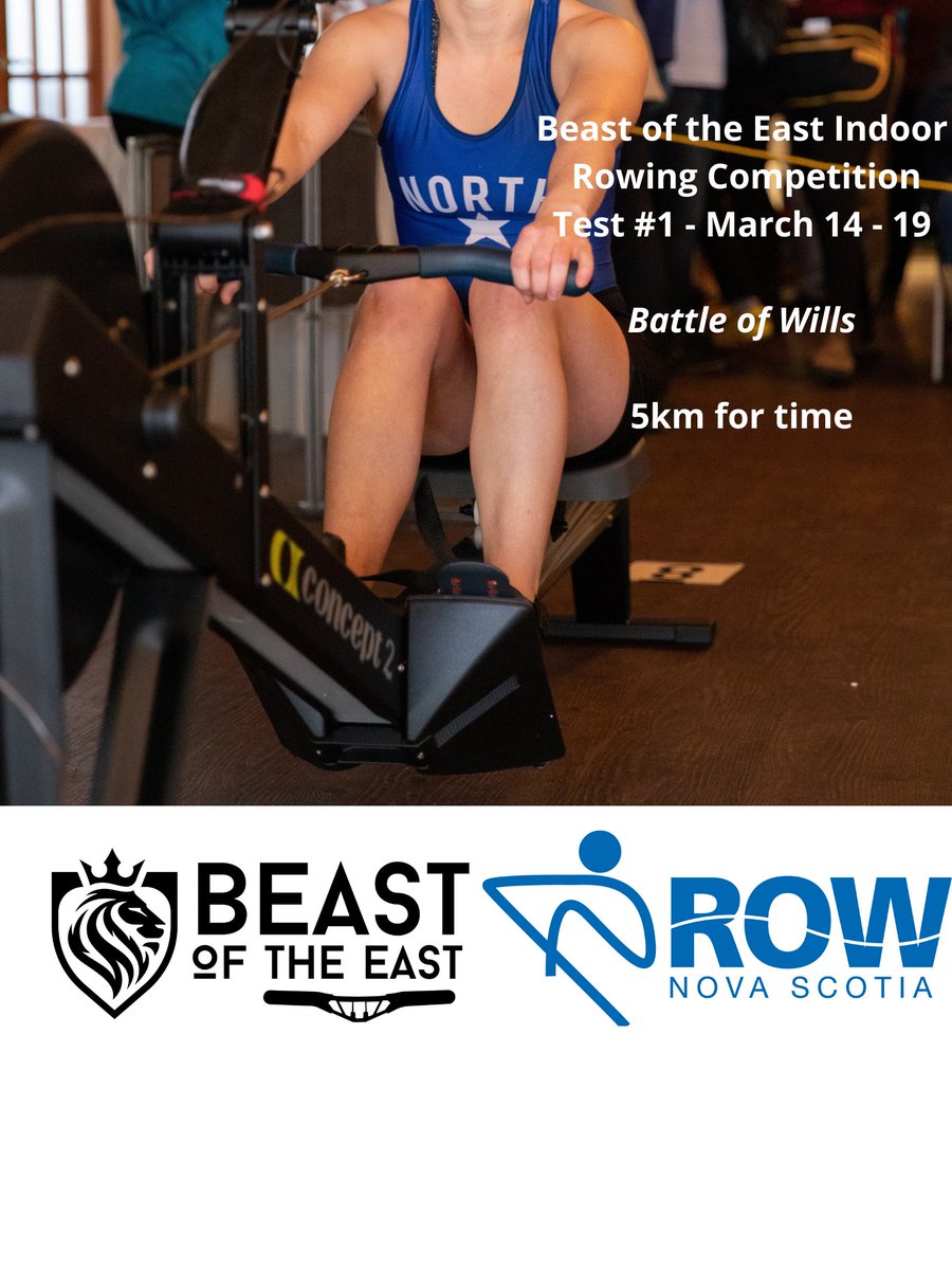 The first event of the 2022 Beast of the East virtual regatta is open until Saturday, March 19th at 11:59pm AT. Visit the Row NS website for more information on competition rules and registration.

Do you have what it takes to be crowned the Beast of the East?
#BeastoftheEastNS