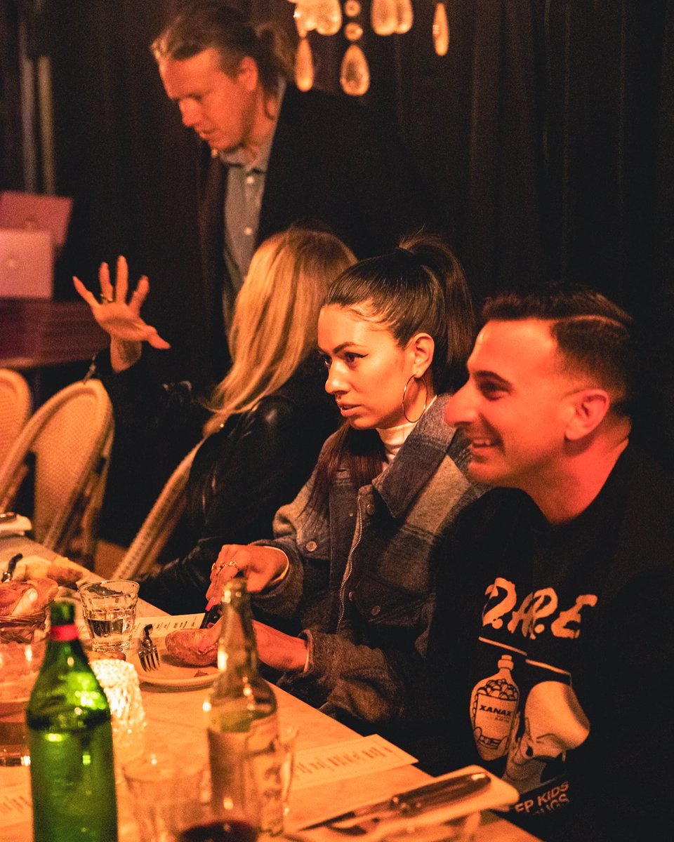 Kreatrco's tweet image. I think we are still hungover from our Launch Artist Dinner that went down at Justine's Brasserie @justinesbrasserie in Austin, Texas last Thursday. 📸 @d_maddux #joinkreatr #heretodestroy