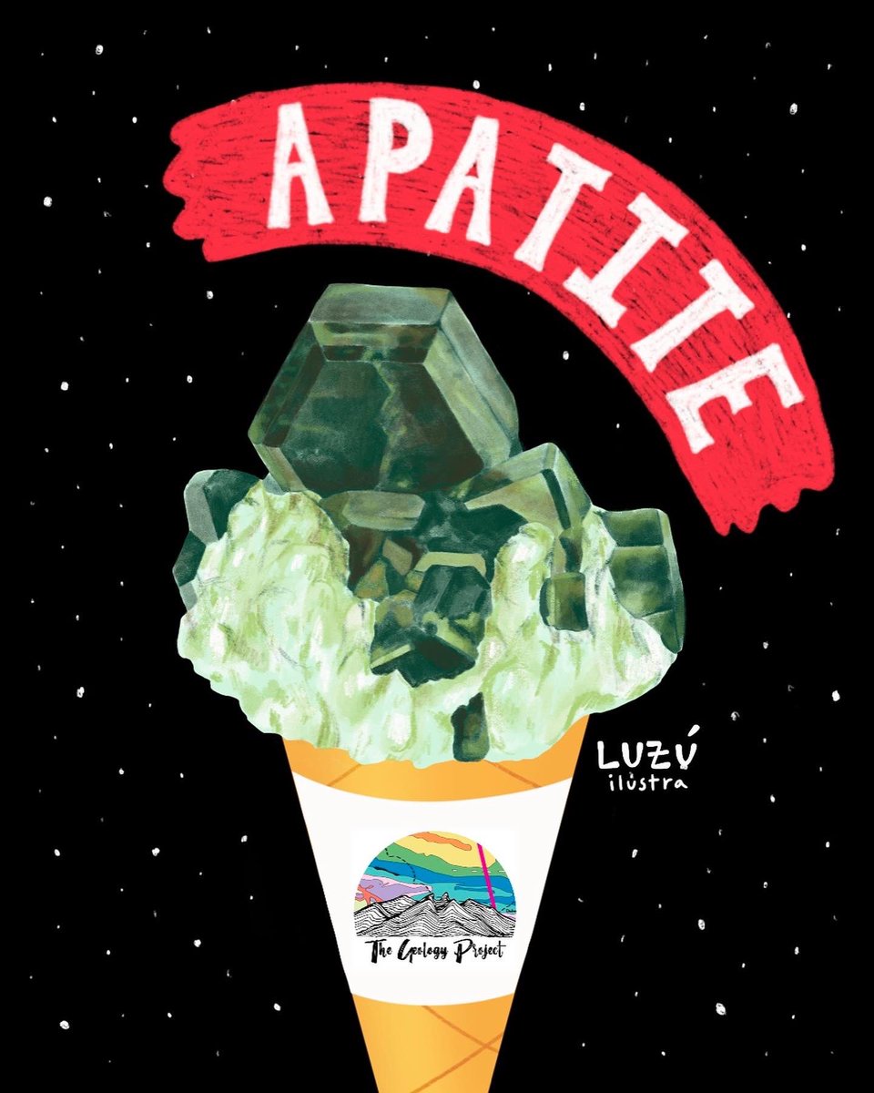 geologyproject's tweet photo. Here’s a scoop of the mineral "Apatite", to calm your appetite 😂🥁. It’s used as a gemstone &amp; it’s the most important mineral in the rock “phosphorite”, which is used to produce fertilizers.
#ScoopofMineral #GeologicDelight #Geology #Minerals #apatite #SciArt #GeologyArt https://t.co/WS5zi2wO3q