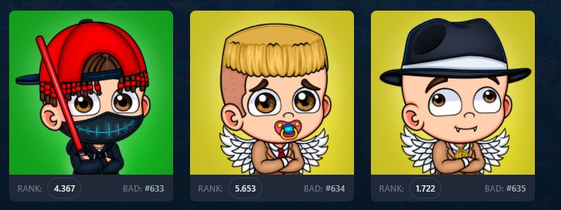 KBordei's tweet photo. Today I add 3 more NFTs to the collection.
In this case they are @badbabies_nft, thanks to free mining I was able to get these 3 rare babies. https://t.co/bTzGssWgF9