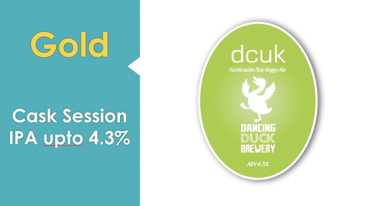 Now it's the Cask Session IPA (up to 4.3%) section. Take a bow @dancingduckbeer - your DCUK scoops gold. #beerx2022