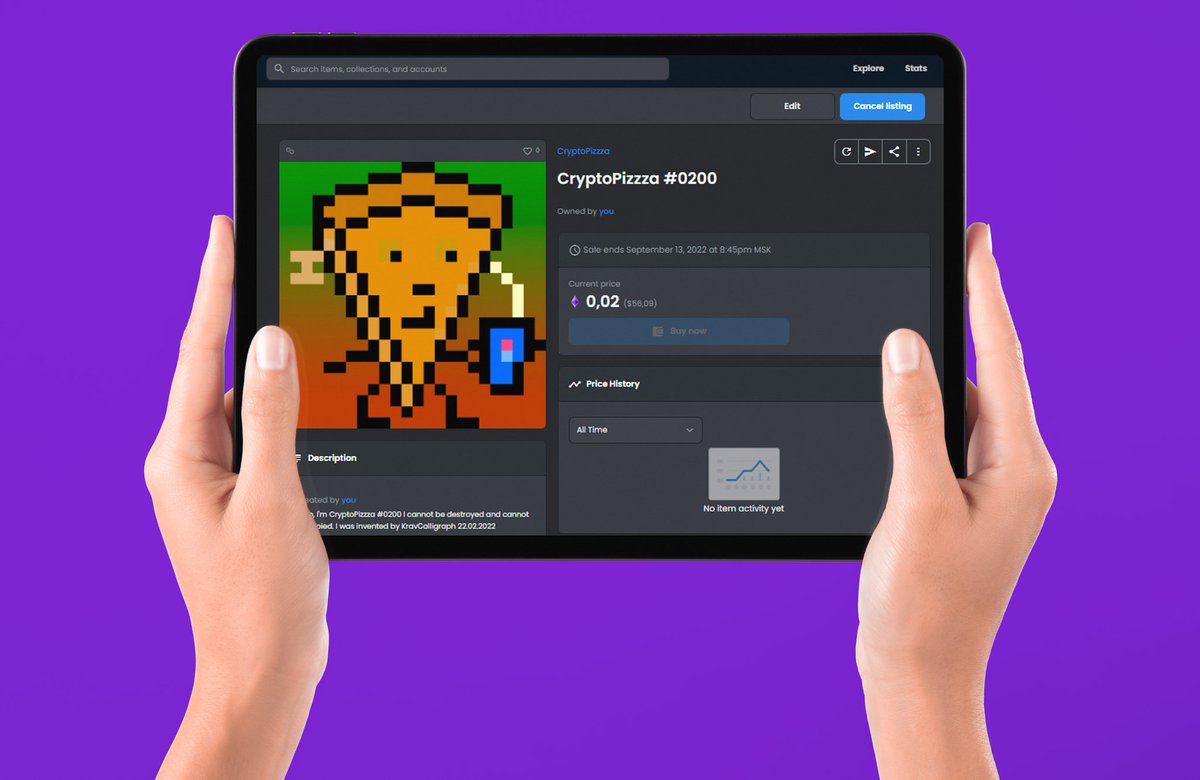 KravCalligraph1's tweet photo. Hooray!  200 pieces of CryptoPizzza already uploaded to the network🤟

 By the way, the 200th one is rarer because it has only 4 attributes, and the fewer attributes, the more rare it is⚡
⚠️ You can buy here →
https://t.co/9qH9CPGYLw https://t.co/HEf8qJqbbt