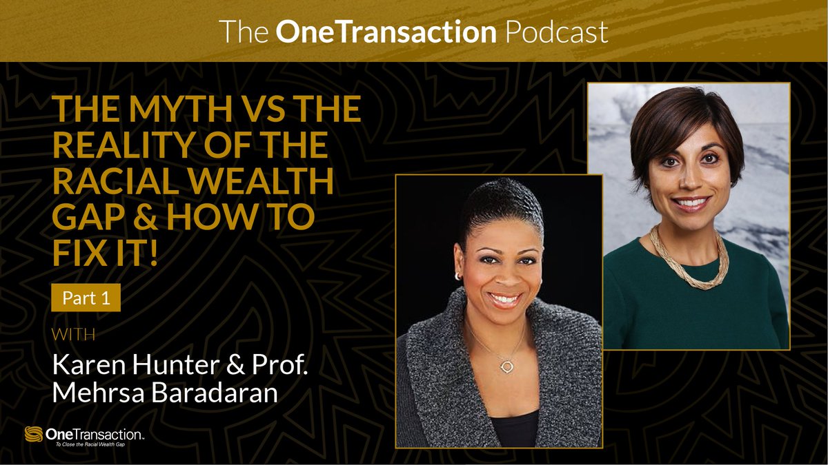 oneunited's tweet photo. 🔴  LIVE NOW!

This week's episode of the #OneTransaction Podcast features @karenhunter and @MehrsaBaradaran busting myths about the #RacialWealthGap!

Retweet &amp; TUNE IN!

🔊 Available NOW on Audible, Google &amp; Apple Podcast. 
https://t.co/ouTNbMhDrS https://t.co/umh41U3DIT