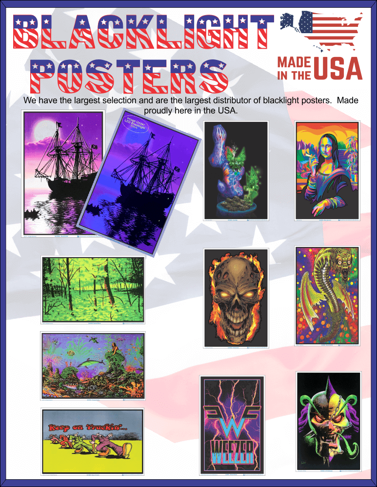Scorpio Posters has over 200 Blacklight Posters available. The largest selection in the world.

Scorpio Posters has been releasing new and iconic images every month. Just wait and see what we have coming next 

Made in the USA for 50 years!

scorpioposters.com