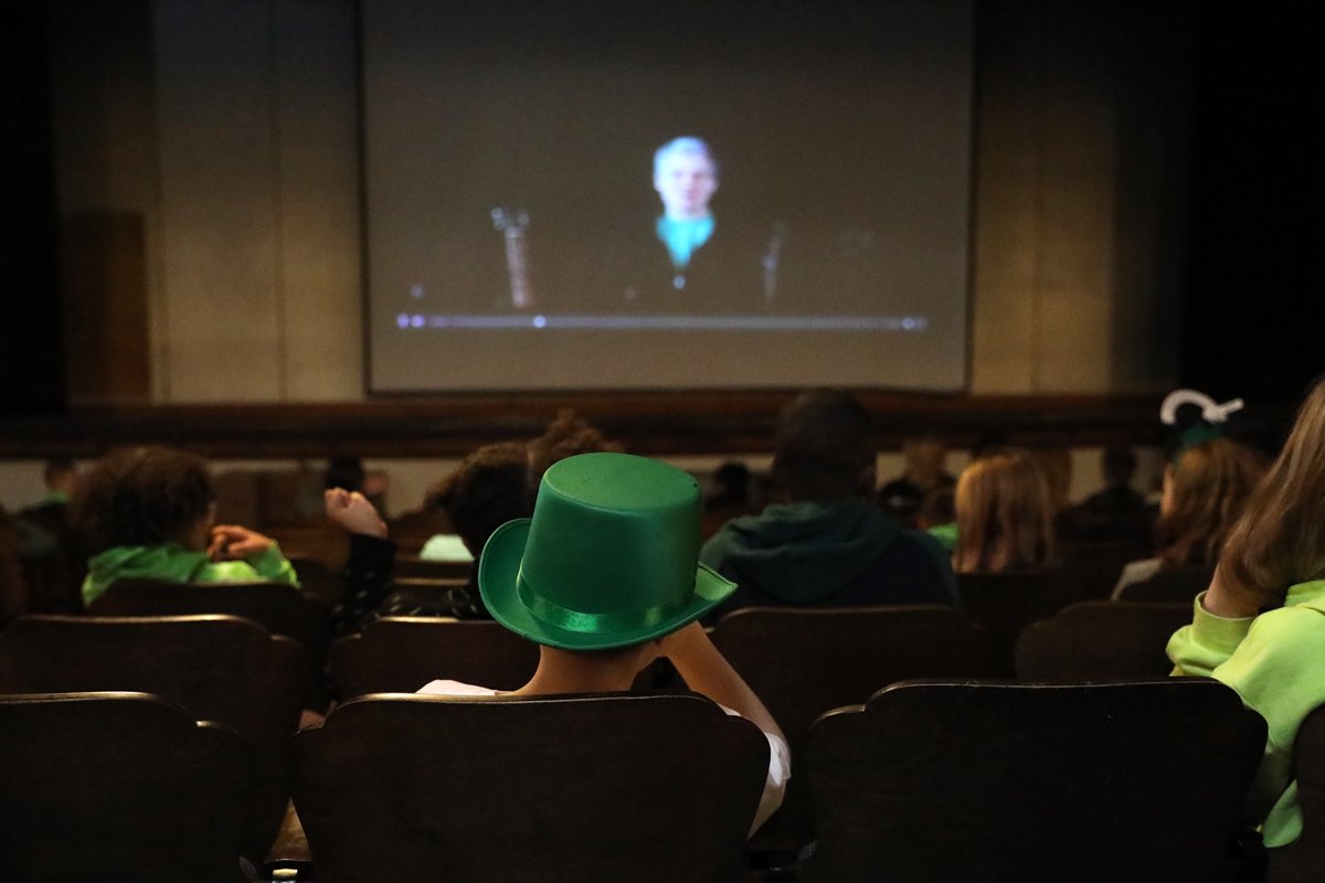 This week, students at Lyons Elementary School are enjoying virtual concerts from <a href="/daveruchmusic/">Dave Ruch</a>. Fifth graders heard "Immigration Songs and Stories" today – a fitting concert for St. Patrick's Day! 🍀 #LYPride