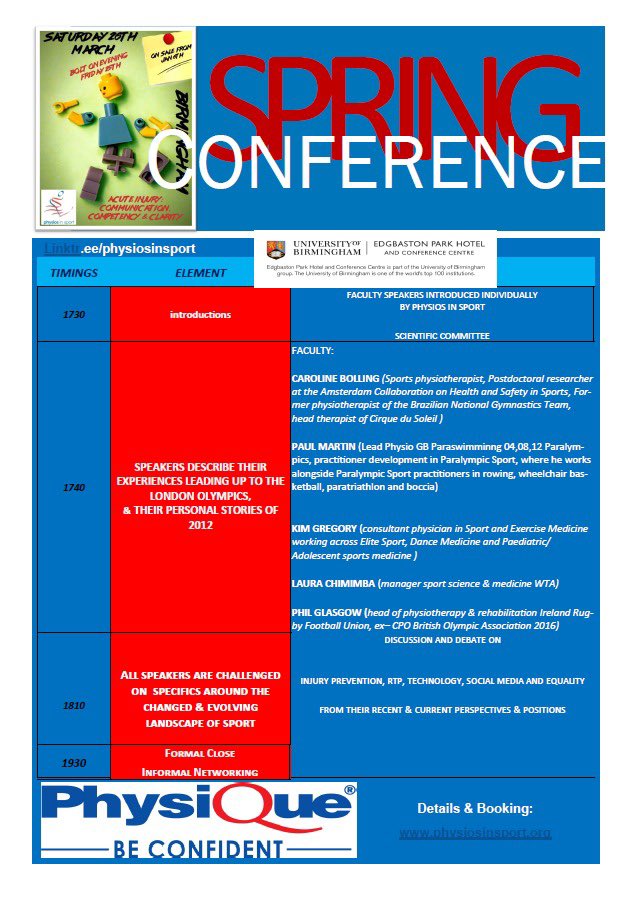 ACPSEM_Midlands's tweet photo. One week to go until the @physiosinsport Spring Conference with @PhysiqueMgmt in Birmingham

Acute Injury: Communication, Competency and Clarity. 

➕Bonus content post event!!

Last few tickets available https://t.co/9JmBLJgENJ

#acpsem  #birmingham #sportsinjuries #acuteinjury https://t.co/EByREh4hij