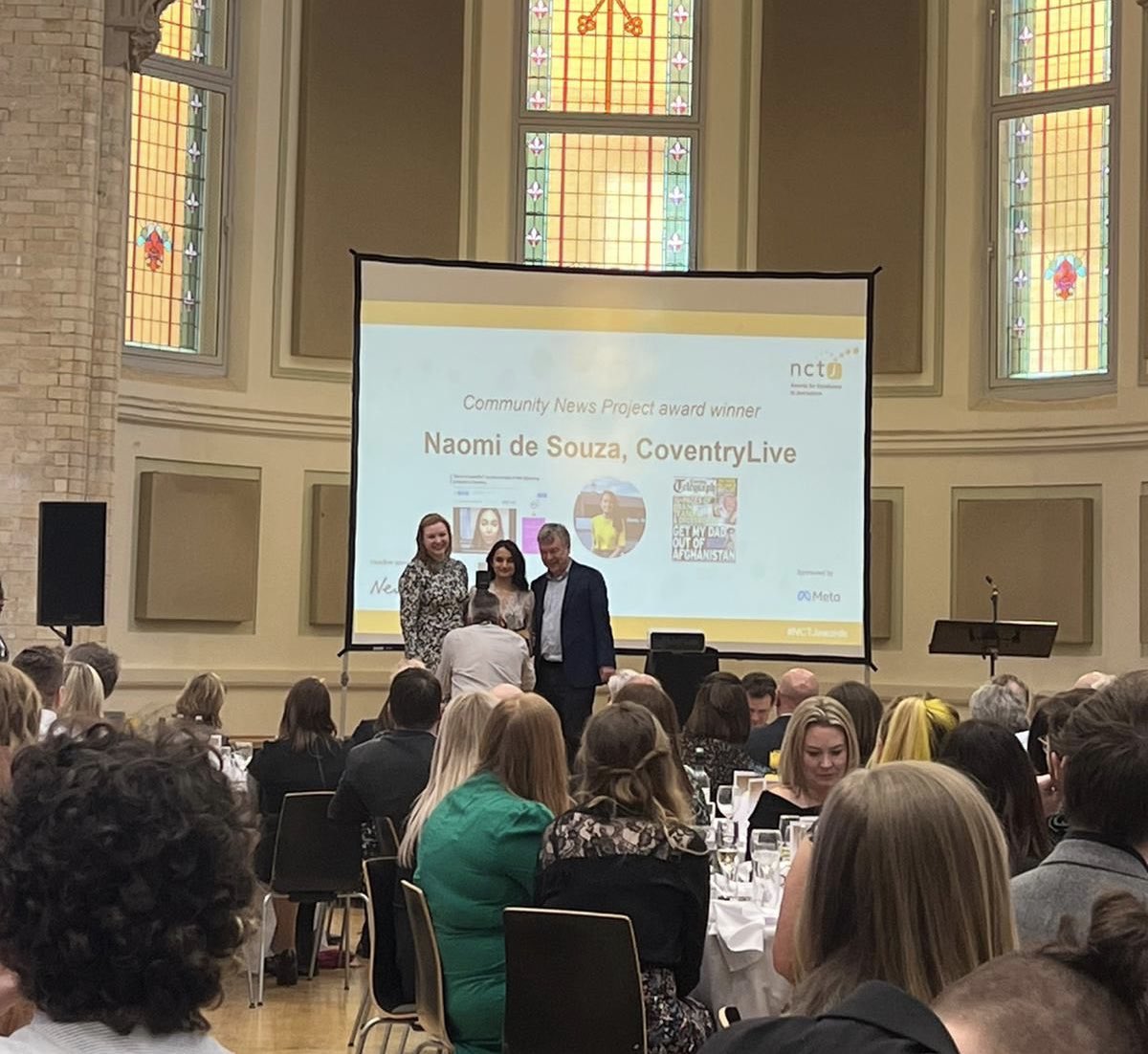 naomi_desouza's tweet image. Stuff of dreams to win an @NCTJ_news award. My role is only possible with trust of communities & it’s a privilege to share their stories in @live_coventry. Proud of my coverage on skin lightening and Afghan refugees and HUGE honour to bring my mum ❤️ #NCTJawards