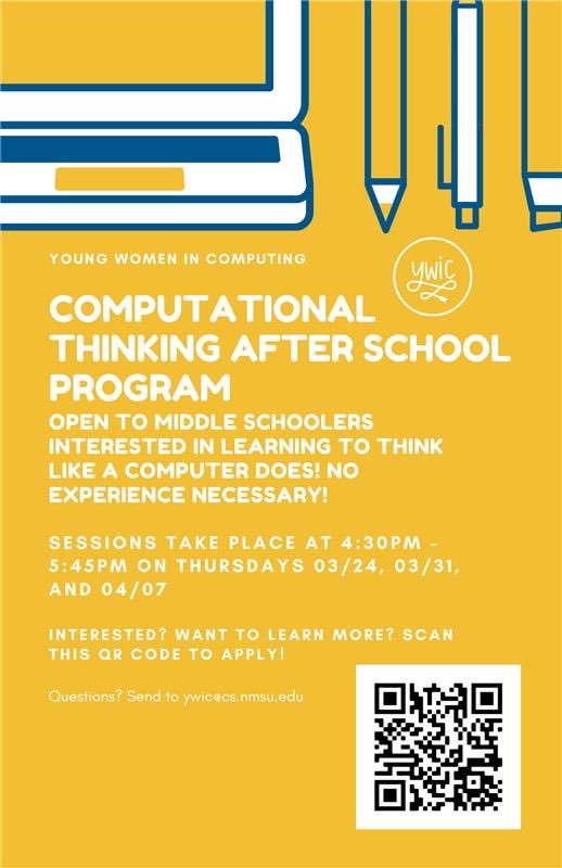 Want to learn how to think like a computer while playing fun games? Apply for our computational thinking after-school program for middle schoolers!!