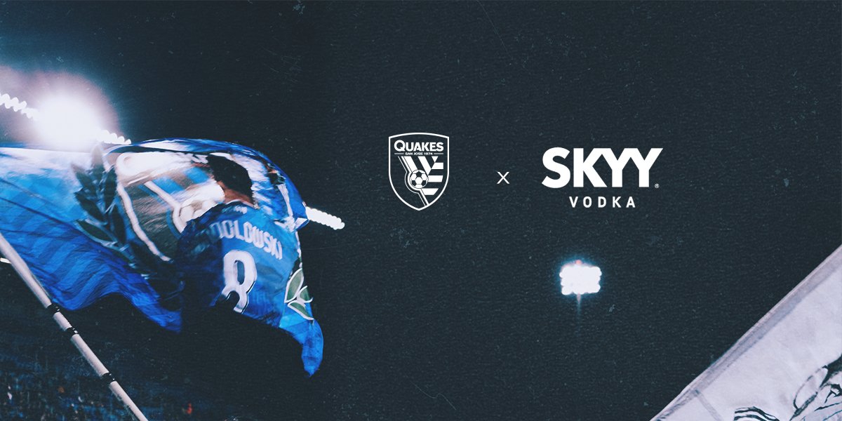 San Jose Earthquakes (@sjearthquakes) on Twitter photo We may wear the colors black and blue but now we’re SKYY blue.
Excited to have <a href="/SKYYVodka/">SKYY Vodka</a> be a part of our Quakes family of sponsors! We may wear the colors black and blue but now we’re SKYY blue.
Excited to have <a href="/SKYYVodka/">SKYY Vodka</a> be a part of our Quakes family of sponsors!