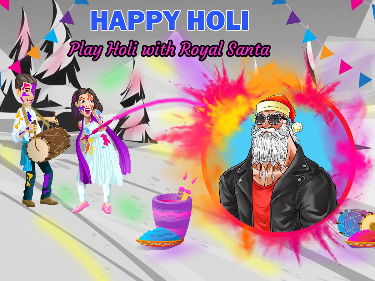 RoyalsantaNft's tweet photo. #HappyHoli #HappyHoli2022 #Holi #Holi2022 #RoyalSantaNFT #nftart https://t.co/4SHnWHryKl