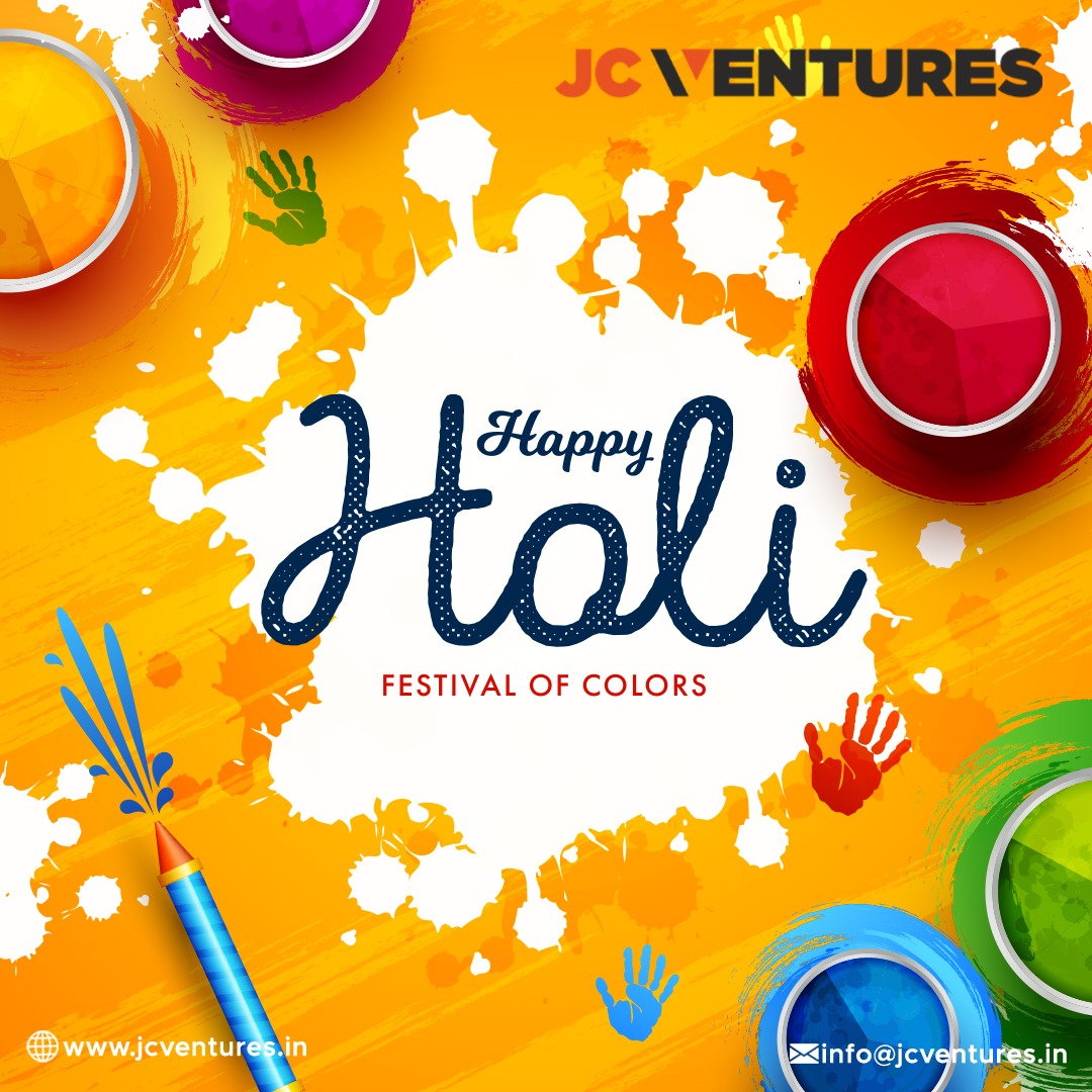 JCVenturesIndia's tweet photo. May the colors of Holi come with positive energy and make your life cheerful and Happy!!

#Holi2022 #peace #truth #victory #festivalofcolours #india #happiness #godslove #god #festivals #hinduism #jcventures https://t.co/oPbJChpYso