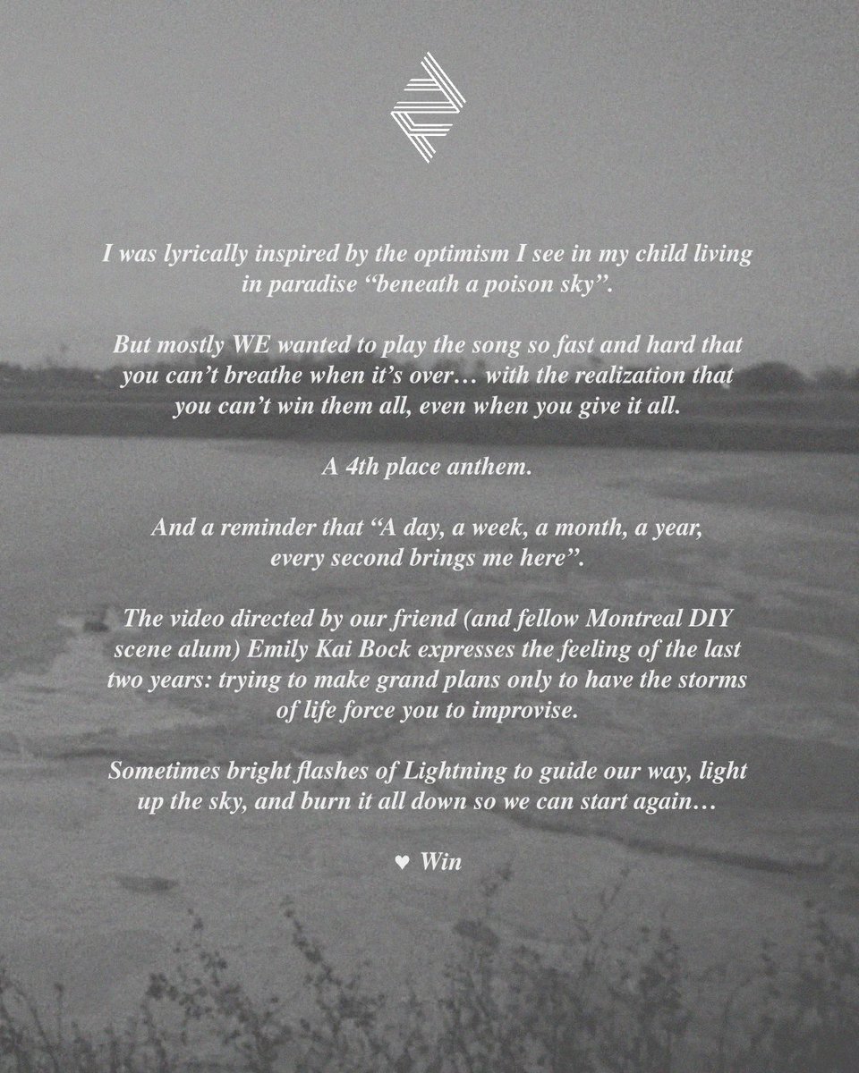 New song
"The Lightning I, II”  
af.lnk.to/the-lightning-…
Sometimes bright flashes of
Lightning guide our way, light up the sky, and burn it all
down so we can start again…

❤️
Win