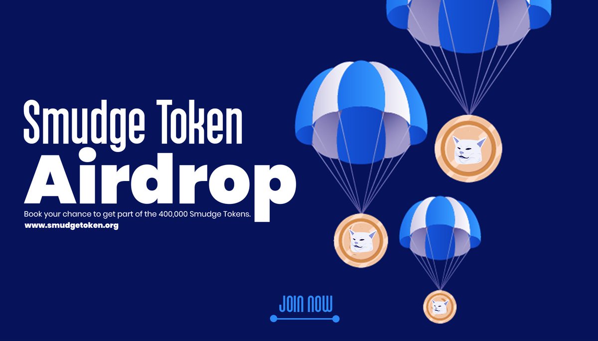 It's Airdrop Time!!
This is to announce that our Airdrop Is live. We're giving away 200,000 $SMUDGE Tokens and over 4000 NFTs. Get $100 worth of token when you join and $5 per referral. Use the link below!
gleam.io/PK2h8/smudge-p…
Visit smudgetoken.org for more info!