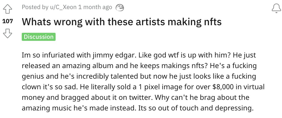 JIMMYEDGAR's tweet photo. whats wrong with these artists making nfts https://t.co/812DbbL23T