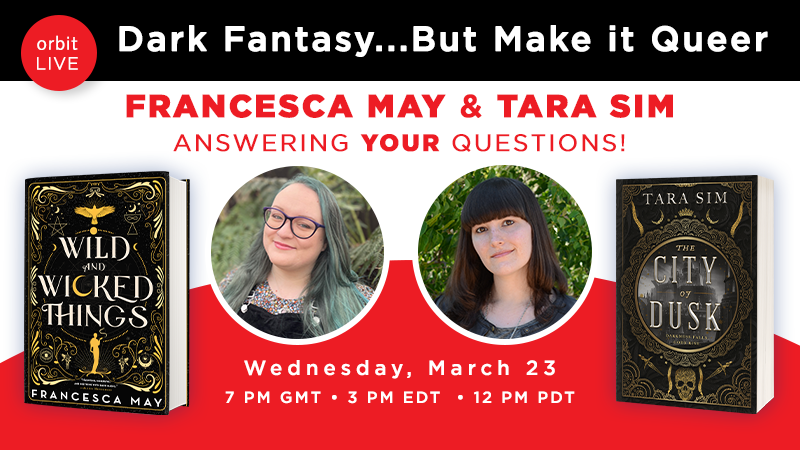 orbitbooks's tweet photo. Join authors @franwritesstuff and @EachStarAWorld next week for an #OrbitLIVE event as they discuss queer dark fantasy! Register here: https://t.co/UadoAFh9ES https://t.co/PAsM2mAlm5