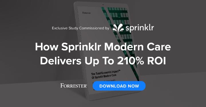 TshapeScott's tweet photo. Organizations that use Sprinklr Modern Care can drive up to $2.1 million in cost savings and achieve a 98% response rate, found our new commissioned Forrester Consulting Total Economic Impact™ study. Learn what #UnifiedCXM can do for your enterprise ➡️ https://t.co/aDIMY31BhW https://t.co/9WGFqPLPsL