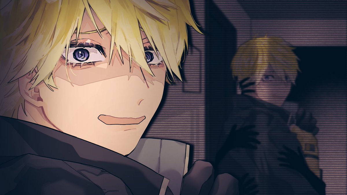 blonde hair 1boy male focus short hair open mouth looking at viewer blue eyes  illustration images