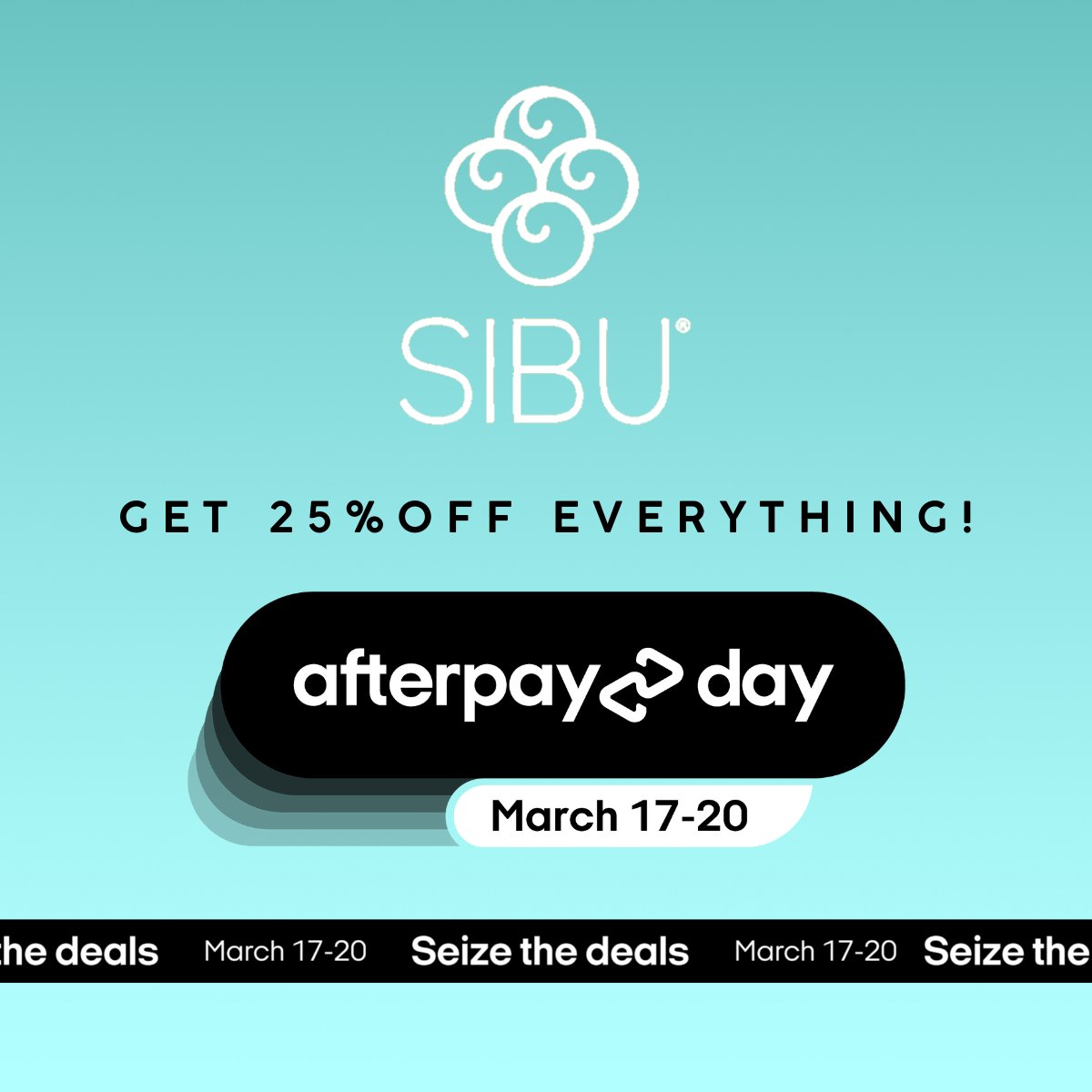 🛍#Afterpayday starts today! 🛍

Use the coupon code AFTERPAYDAY when you check out using Afterpay to get 25% OFF on your order!