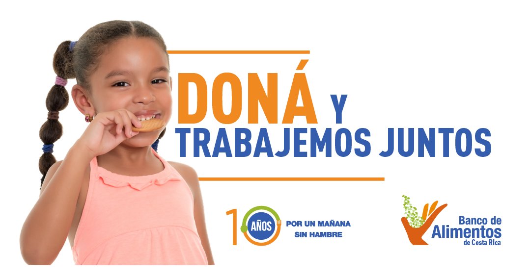 Súmate y luchemos juntos por un mañana sin hambre. Hacé tu donación a través de Sinpe móvil al 87098763 o en el botón “Donar” en nuestra página bancodealimentos.or.cr.

#ONG #Solidaridad #Voluntariado #Empatia #BancoDeAlimentos #UnaCostaRicaSinHambre