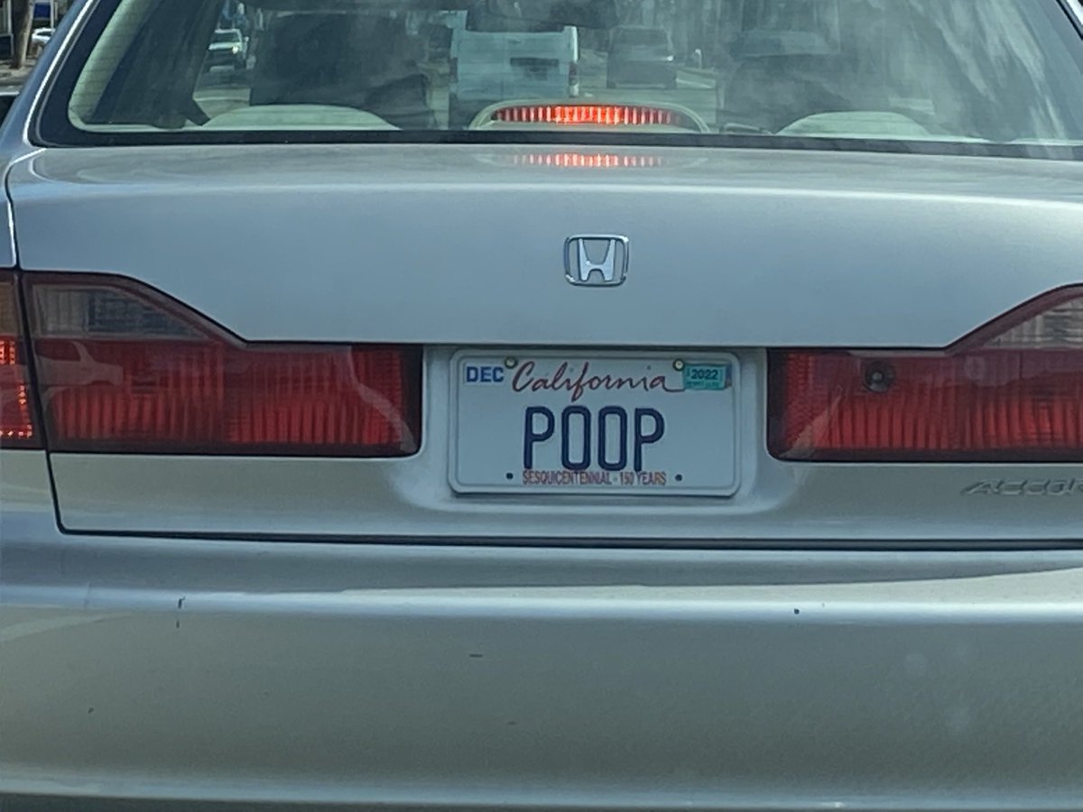 SunnyTheSadPoo's tweet photo. Today I saw the greatest License Plate in the history of license plates. #poop https://t.co/zgszeCx7cm