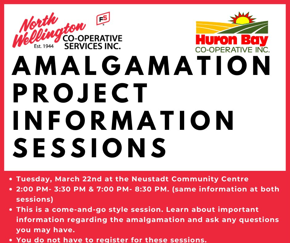 Want to know more about our upcoming Special Meeting of Members? We are hosting two information sessions on March 22 at Neustadt Community Centre.