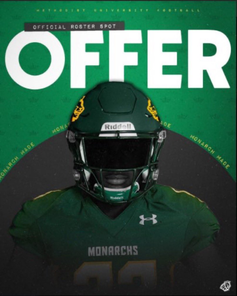 Jarell “Bullet” Smith (@jarellsmith9) on Twitter photo After a great visit I am very blessed to receive my third offer from <a href="/_coachcccoleman/">Carl C. Coleman</a> to play football at the university of Methodist 🟡🟢<a href="/MilliganQb/">SMilliganQBCoach</a> <a href="/1forMe77/">Jason Porter</a> @Fbcoachpaxton <a href="/CHSspiderFB/">Concord Spider FB</a> <a href="/_CHSathletics/">CHS Athletics</a> After a great visit I am very blessed to receive my third offer from <a href="/_coachcccoleman/">Carl C. Coleman</a> to play football at the university of Methodist 🟡🟢<a href="/MilliganQb/">SMilliganQBCoach</a> <a href="/1forMe77/">Jason Porter</a> @Fbcoachpaxton <a href="/CHSspiderFB/">Concord Spider FB</a> <a href="/_CHSathletics/">CHS Athletics</a>