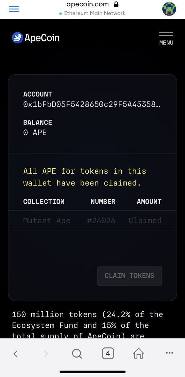 _dirkioooo's tweet photo. long story short. my mutant sold overnight while I was asleep and tried to grab a floor mutant before the coin drop, snagged one at 8:28:30 am EST and when I went to claim, it had been claimed by the previous owner already. @apecoin @BoredApeYC I hope you can make this right ❤️✊🏼 https://t.co/DKqerWlPsf