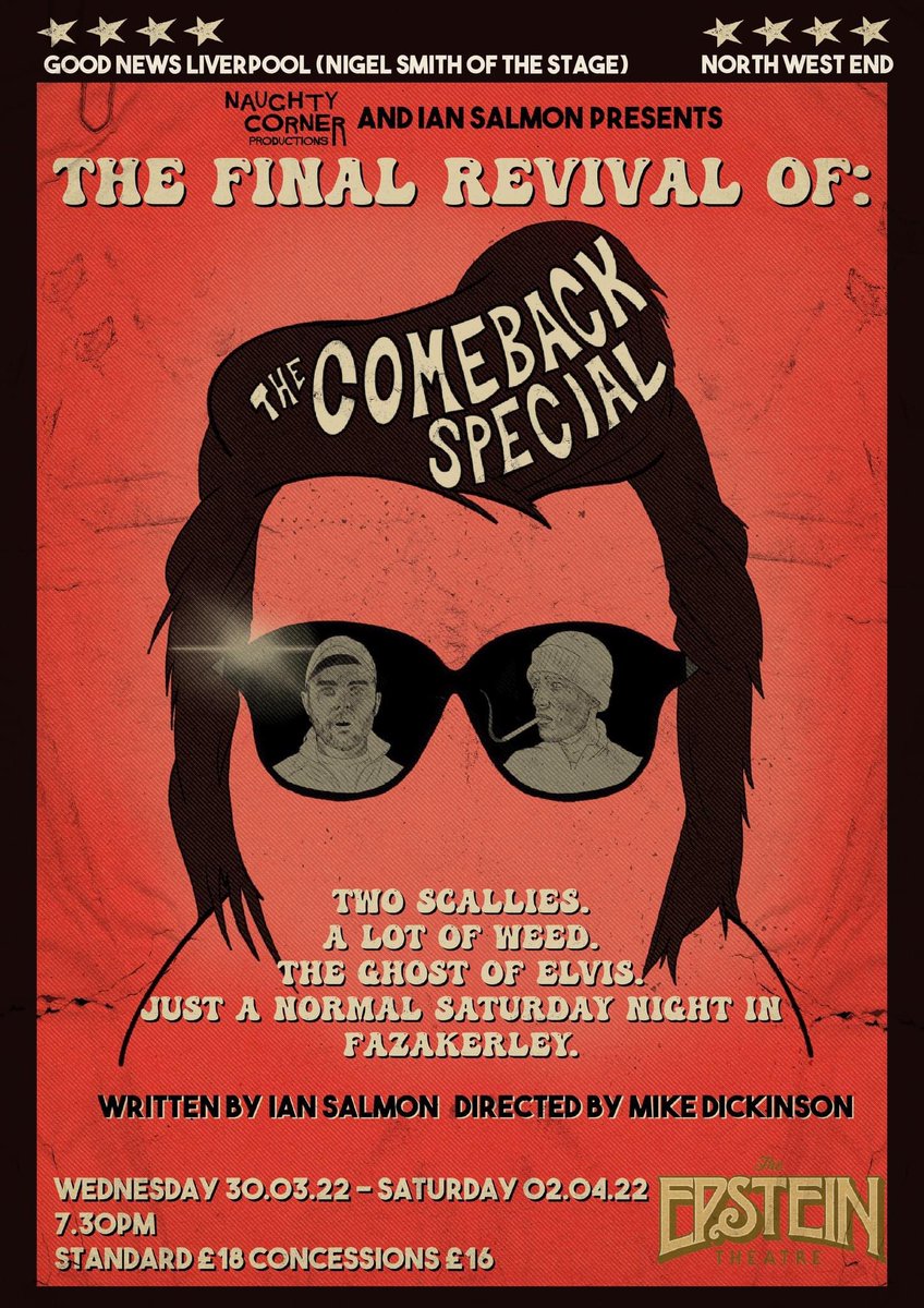 Tickets are selling very fast for The Comeback Special - The Final Revival.

A Scouse comedy, with a boss cast, at The Epstein…what more could you want? 

Ask anyone who came to the Royal Court last time and had the best night out. 

Tickets 🎟 : epstein.ticketline.co.uk/the-comeback-s…