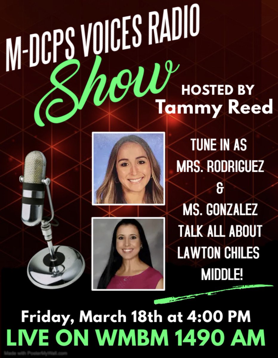 LawtonChilesMS's tweet photo. Tune in and hear about all of the great things happening at LCMS. #MDCPS #BestMiddleSchool https://t.co/0UEYq8nQP9