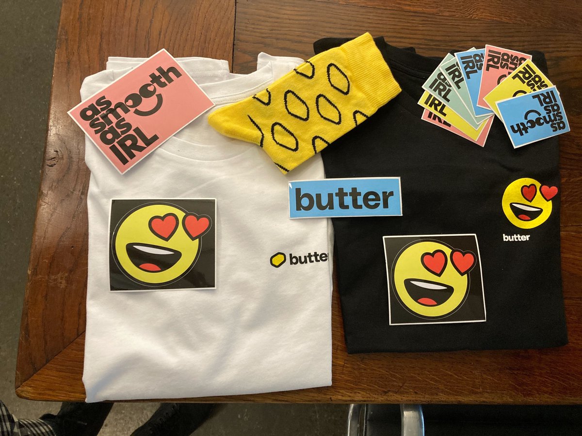 got to the office this morning to find some buttery swag 😁😉🧈 thank you so much for the goodies, sending some wavey OWH 🌊 swag over soon! <a href="/butter_hq/">Butter</a>