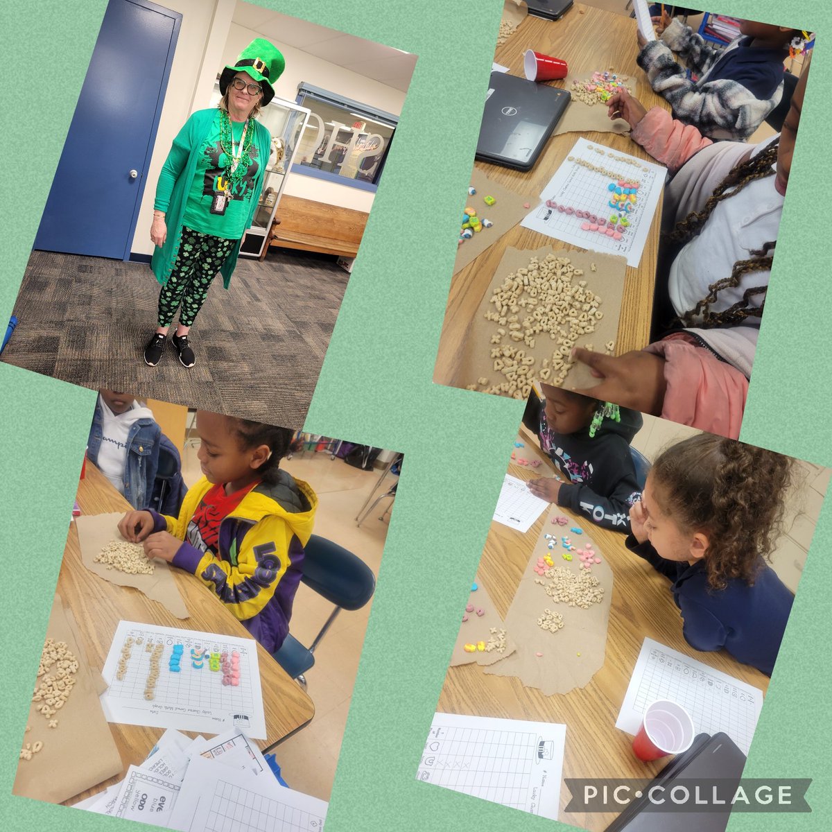 EvanGShortlidge's tweet photo. Graphing our lucky charms. Fun and educational. They are magically delicious. #Jfactor #Roll #gamechangers @ShortlidgeAP @DesireeFaison @RedClaySchools https://t.co/gEXSWnS1kc