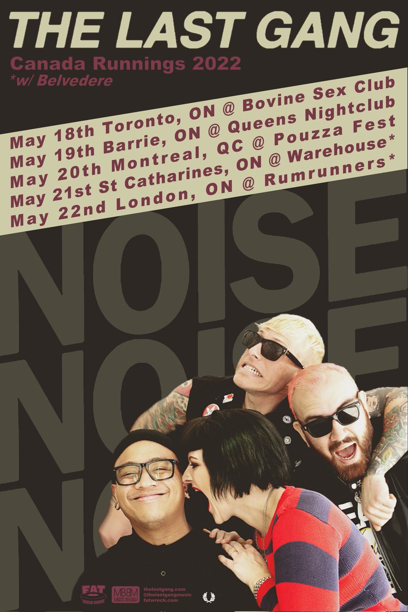 🇨🇦 CANADA 🇨🇦

We've added a couple shows to make a nice @pouzzafest sandwich 🥪

See ya soon! 

✌🏽🖤

#TheLastGang #FatWreckChords #FatWreck #Canada #CanadaRunnings #Toronto #Barrie #Montreal #StCatharines #London