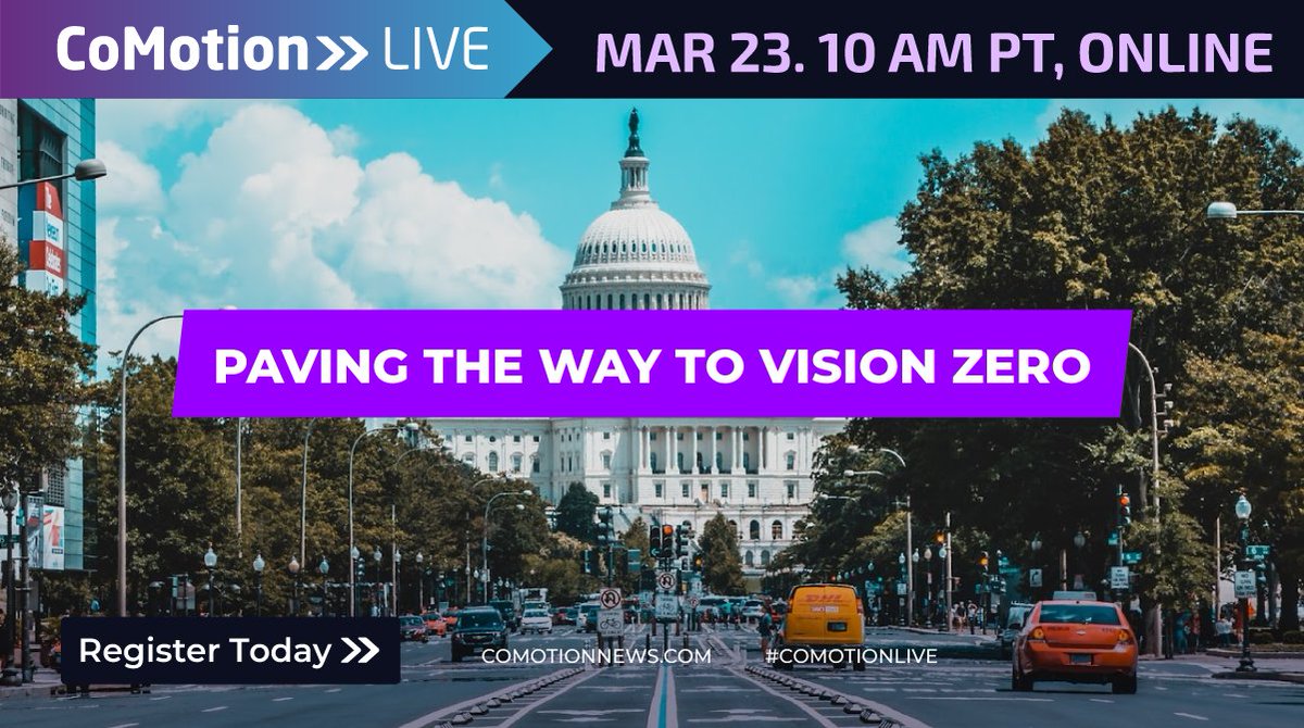 CoMotionNEWS's tweet photo. Join us on Wednesday, March 23rd for another episode of #CoMotionLIVE! This webinar will focus on the ways new technology, cities and advocates are addressing Vision Zero today. Don't wait & sign up today! https://t.co/ayVA9ov5iP https://t.co/LpqPBXG1Ay