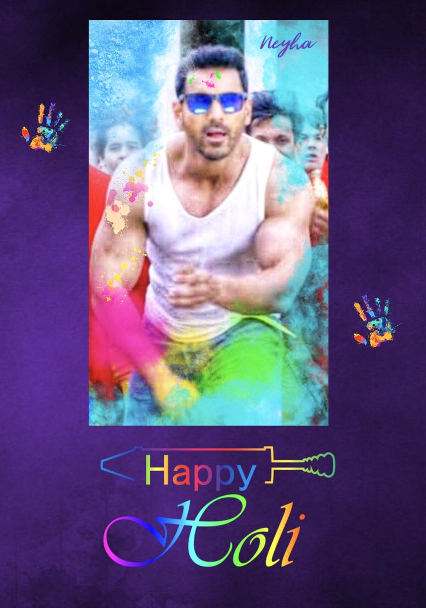 nehalovespapa's tweet photo. Colours of Happiness and Joy are the most beautiful colours of life. 
Hope they stay forever in your life. 
Happy Holi @TheJohnAbraham #JohnAbraham 
#HappyHoli #happiness #joy #fanwish #coloursoflife https://t.co/5iXV3b02Tg