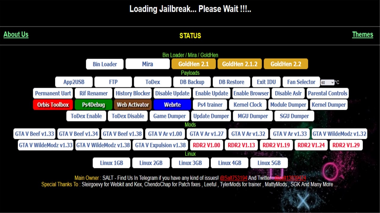 SALT on X: 👑 Night King for 7.55 fw host updated : 🌀 changelogs : ✓  Added sleirsgoevy latest Jailbreak modification (Retry the exploit on  known-recoverable failures) ✓ Added GTAV mods