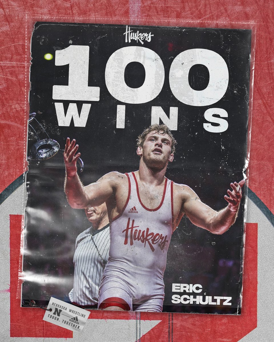 HuskerWrestling's tweet photo. Win No. 100 for @ericschultz44 💪 https://t.co/OYbykJQ7Th