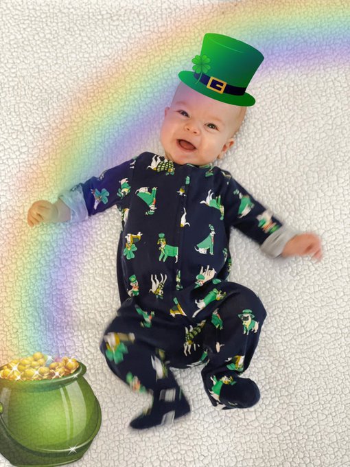 My happy lil leprechaun couldn’t contain his excitement 🍀💚 Happy St. Patrick’s Day https://t.co/Ee8H