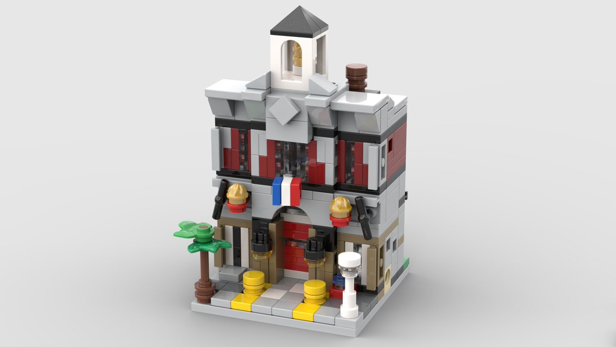 LegoTromans's tweet photo. Another mini modular design finished! - this time the Fire Brigade - with working sliding door!.. This is one of all 17 that I've done. You can find all the instructions on 
@Rebrickable
 at https://t.co/LQ4DHZouGv #Lego #LegoMiniModulars #LegoModular https://t.co/JPCsfHjebl