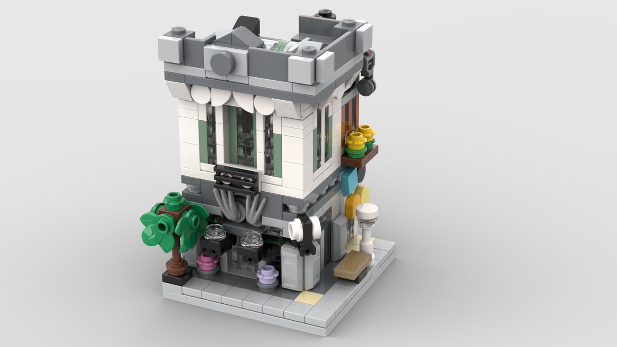 LegoTromans's tweet photo. Another mini modular design finished! - this time the Brick Bank - with the curved skylight! This is one of all 17 that I've done. You can find all the instructions on 
@Rebrickable at https://t.co/LQ4DHZouGv #Lego #LegoMiniModulars #LegoModular https://t.co/lnWSTQou0L