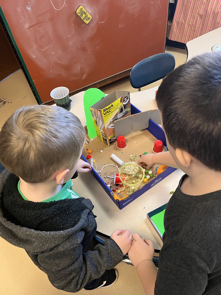 PCS_Elementary's tweet photo. Well, it looks like those naughty Leprechauns stopped by the elementary school again, but don't worry, our students were ready this time with their Leprechaun traps!  Happy St. Patrick's Day! https://t.co/hIE2L4BzUi